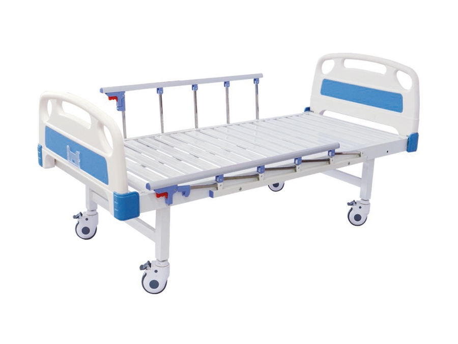 普通病床(M18) ABS床頭條式平板護(hù)理床(四角剎車、六檔護(hù)欄)